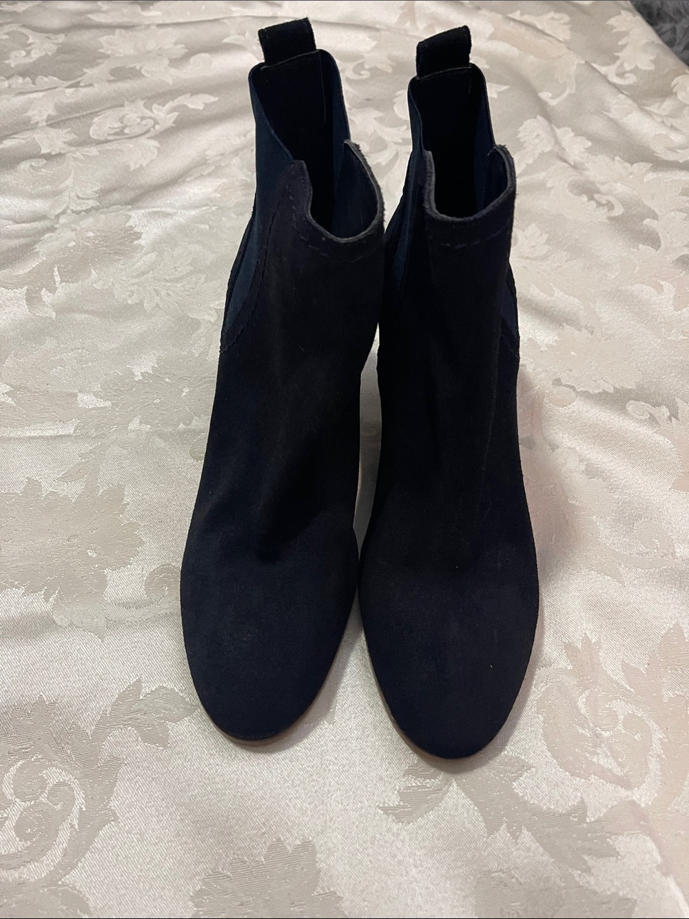 Tommy Hilfiger Navy Blue Suede Chelsea Ankle Boots